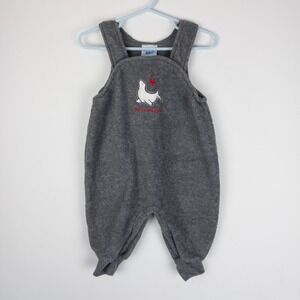 Baby BGosh Soft Fleece Overalls Infant 3-6M Gray Seal Cute One Piece‎